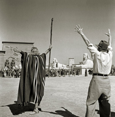 DeMille directing Moses